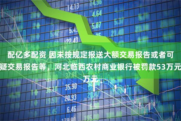 配亿多配资 因未按规定报送大额交易报告或者可疑交易报告等，河北临西农村商业银行被罚款53万元